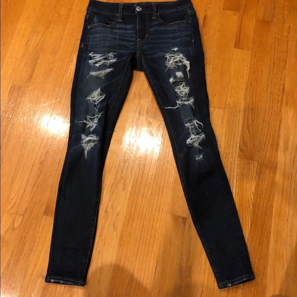 American Eagle Distressed Stretch Jeggings Sz. 2